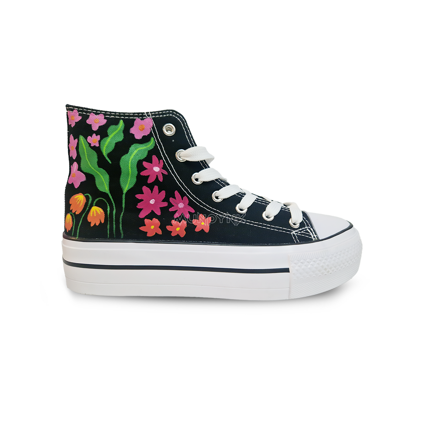 Platform Black Shoes / Flores
