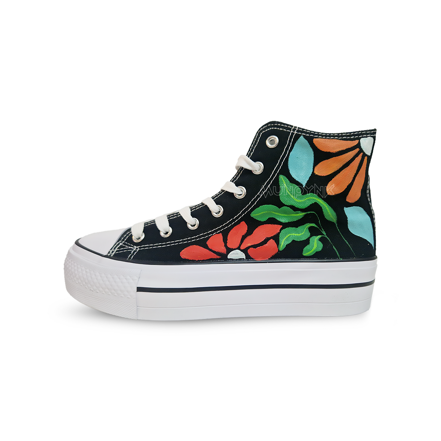 Platform Black Shoes / Flores