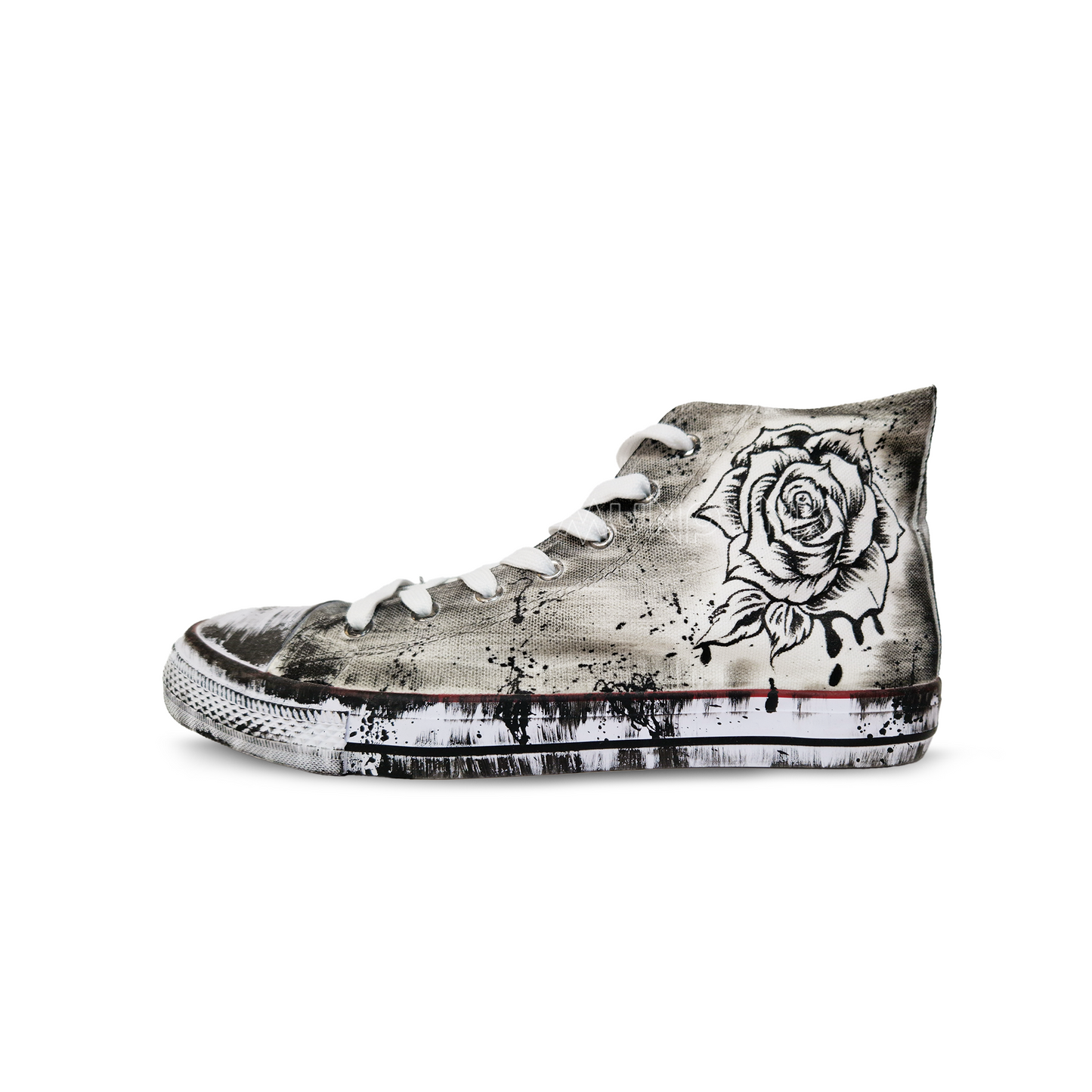 Zapatilla Munpynk Rosa y Calavera / Blanco y Negro - MUNPYNK