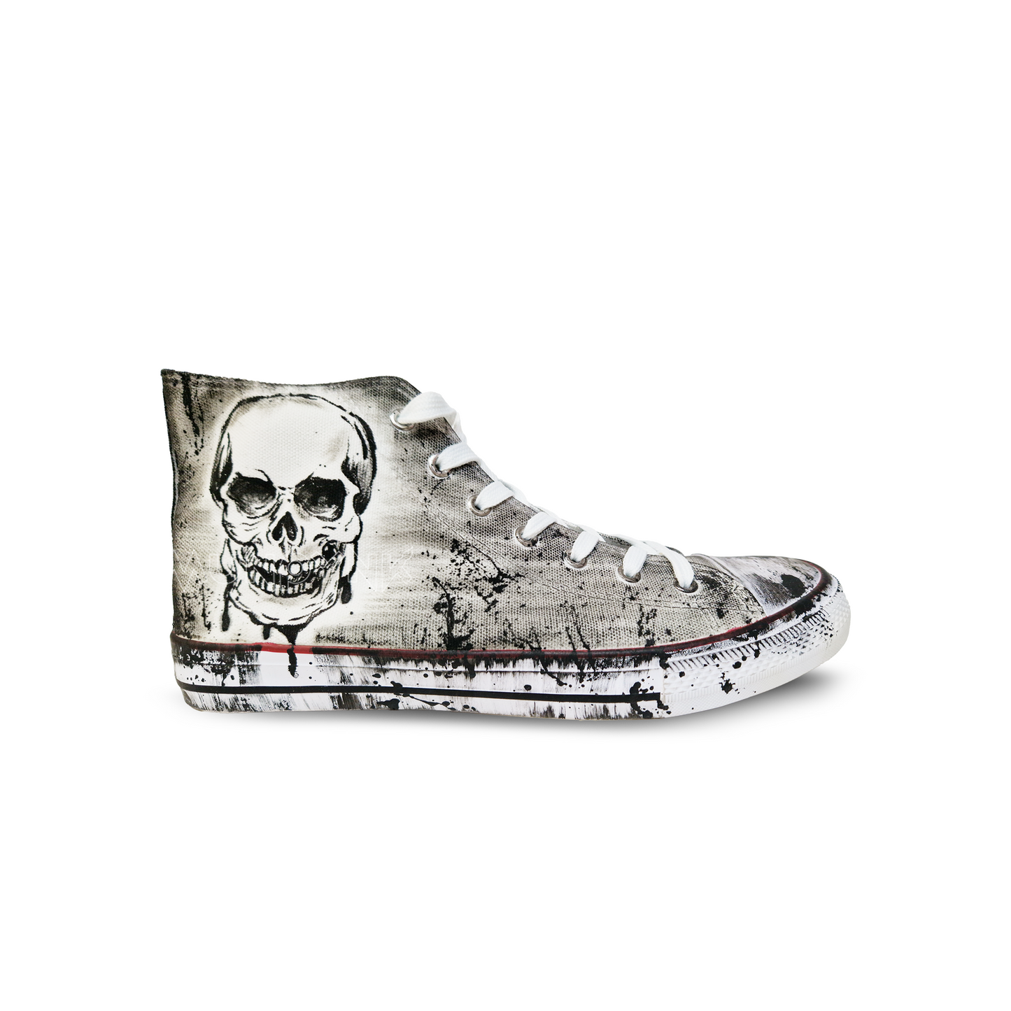 Zapatilla Munpynk Rosa y Calavera / Blanco y Negro - MUNPYNK
