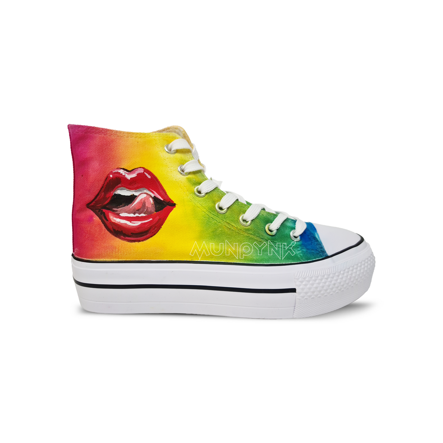 Zapatillas Pintadas Platform / Sexy + lips / Arcoíris