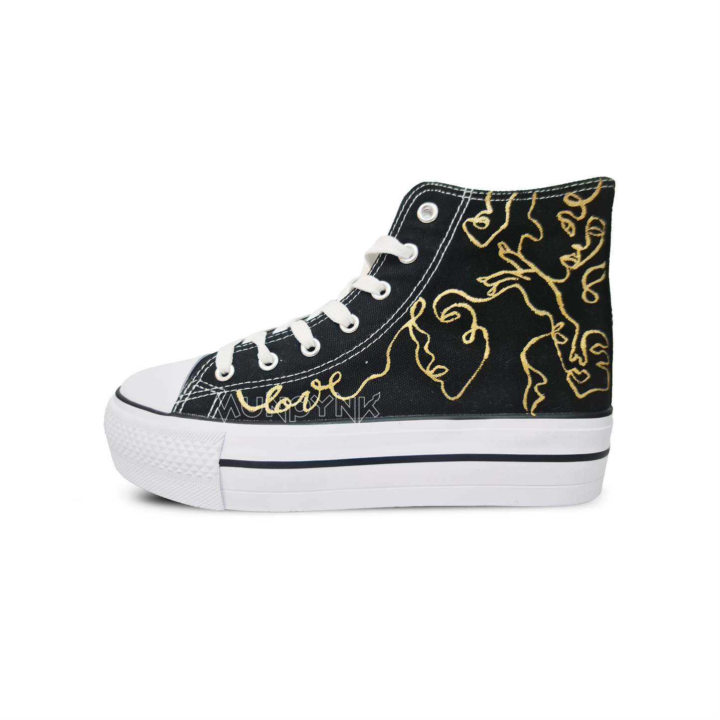 Zapatillas Pintadas Platform / Golden line art / Black