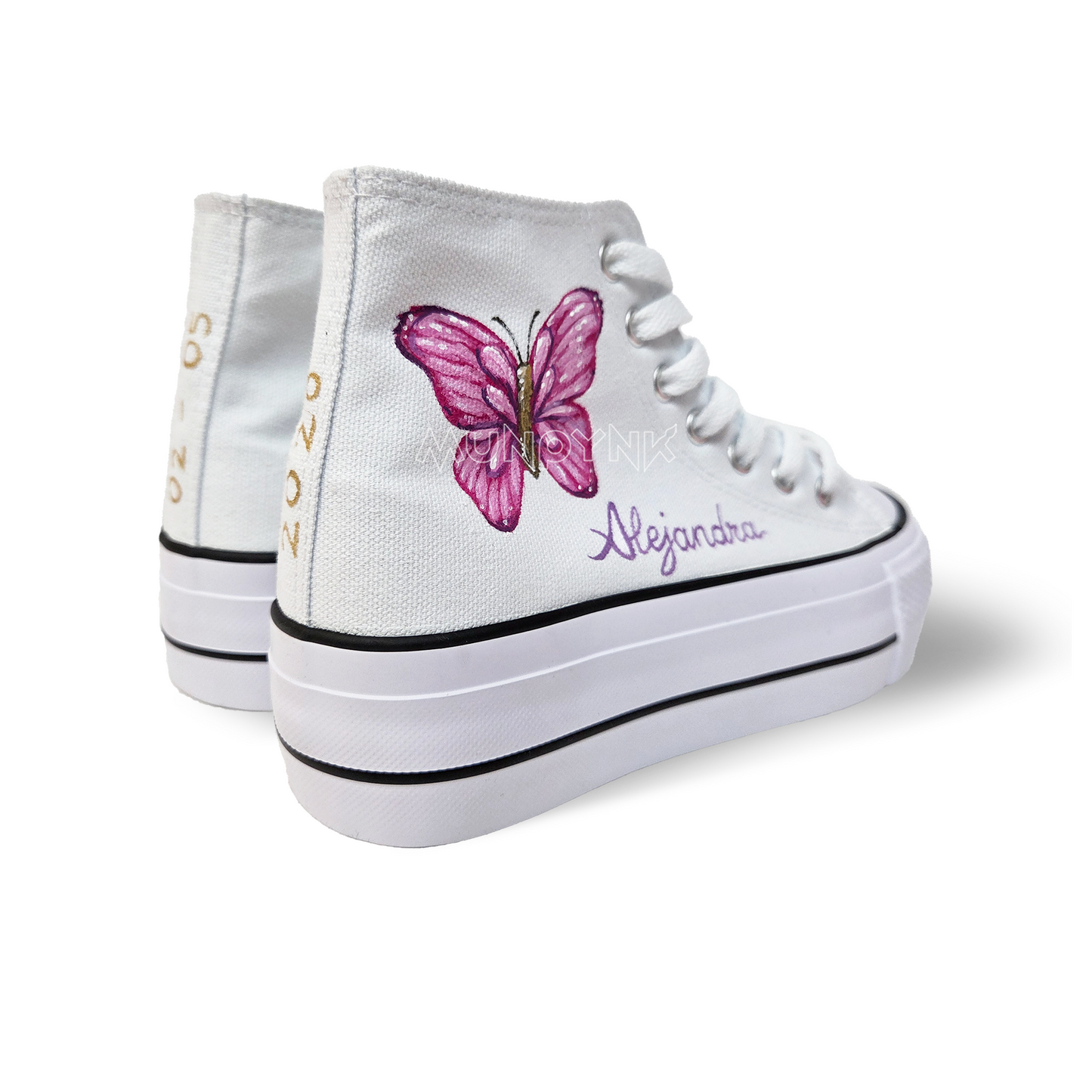 Zapatillas Pintadas Platform / Mariposas Pink