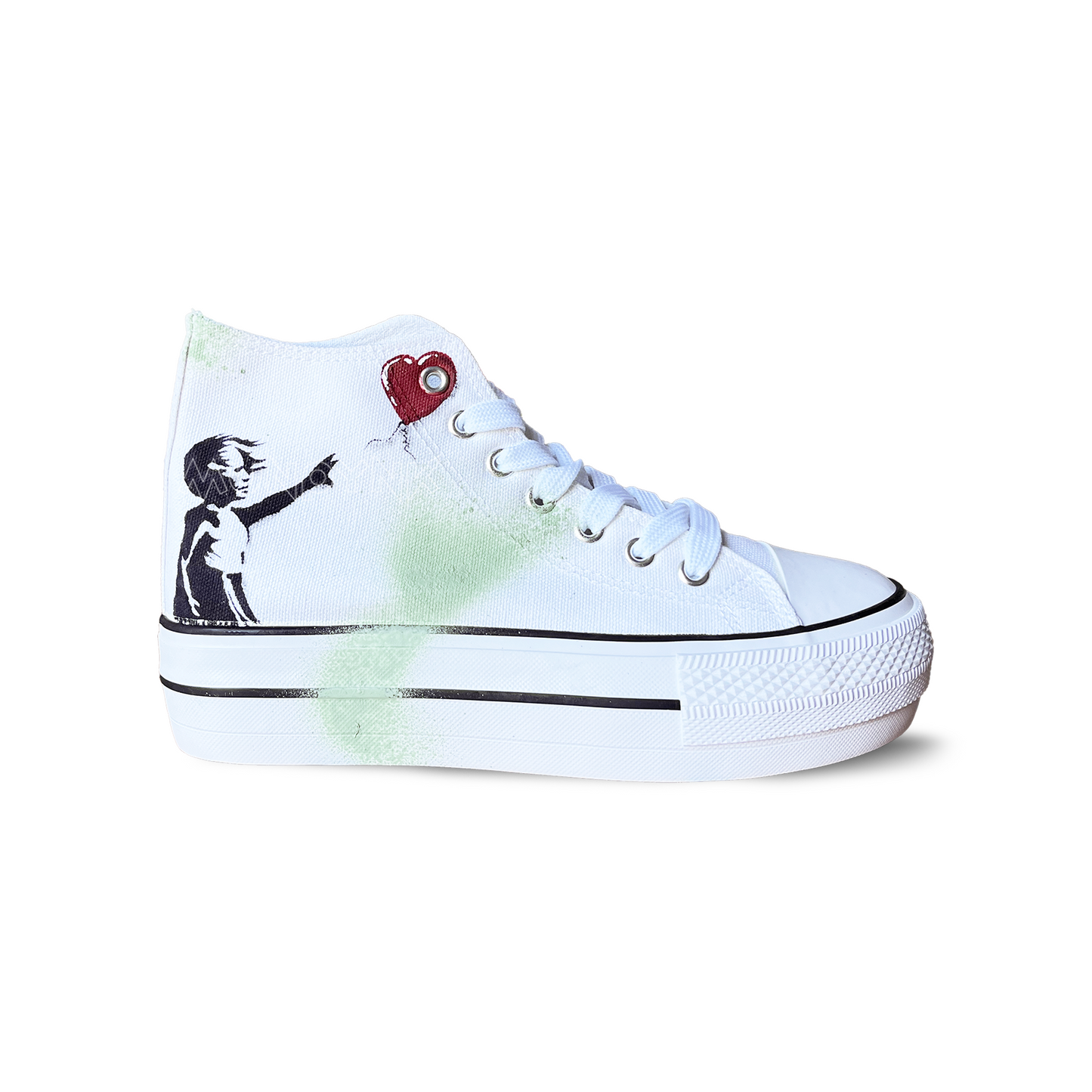 Zapatillas Pintadas Platform / BANKSY Girl