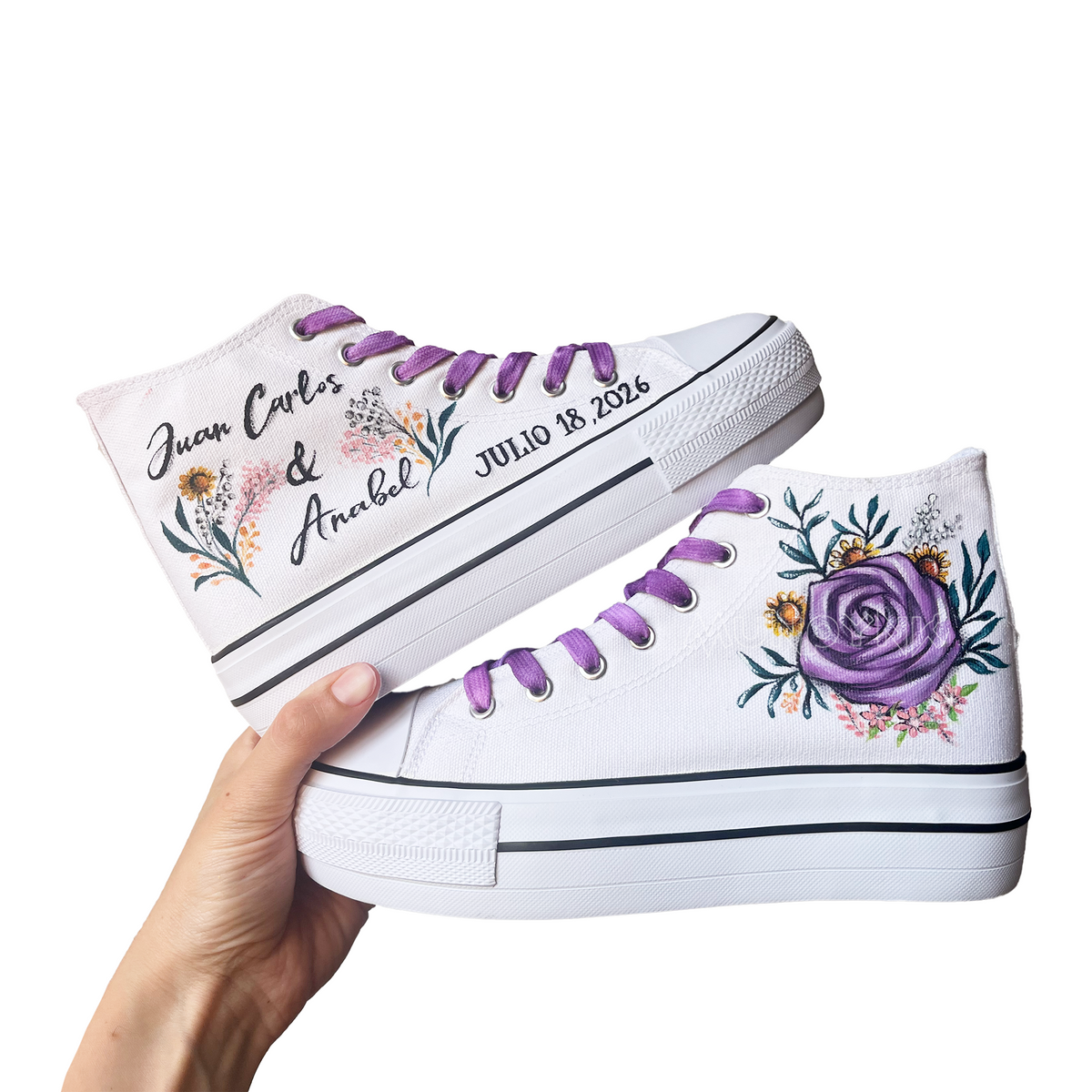 Zapatillas Pintada Platform / Rosa + Fecha + Nombres