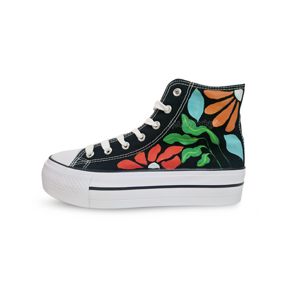 Platform  Black Shoes / Flores