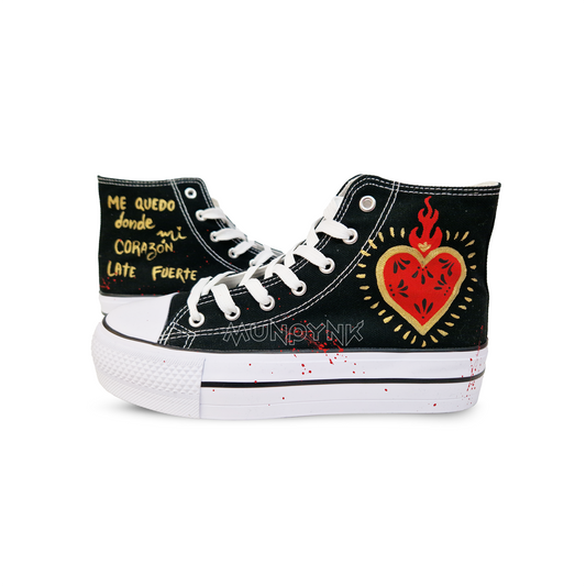 Zapatillas Pintadas Platform / Corazón
