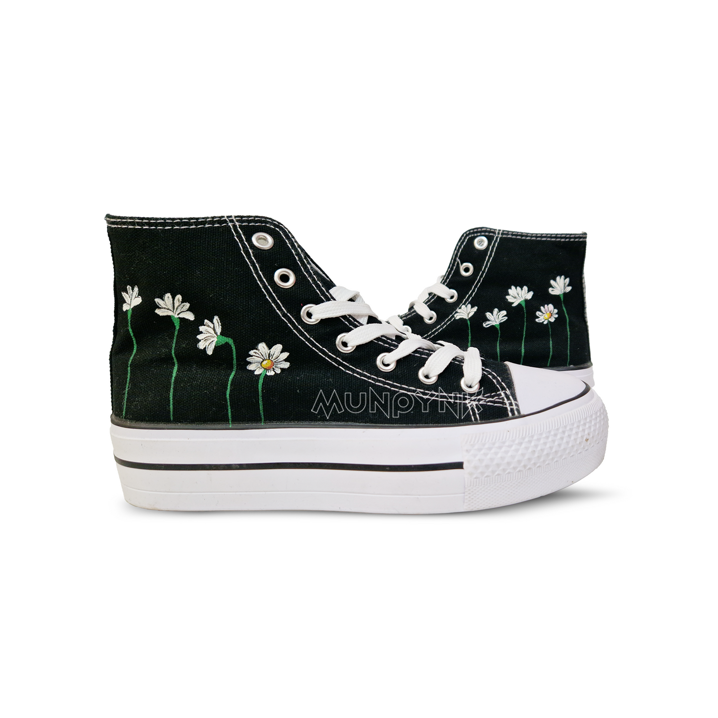 Zapatillas Pintadas Platform / Margaritas Minimal Black