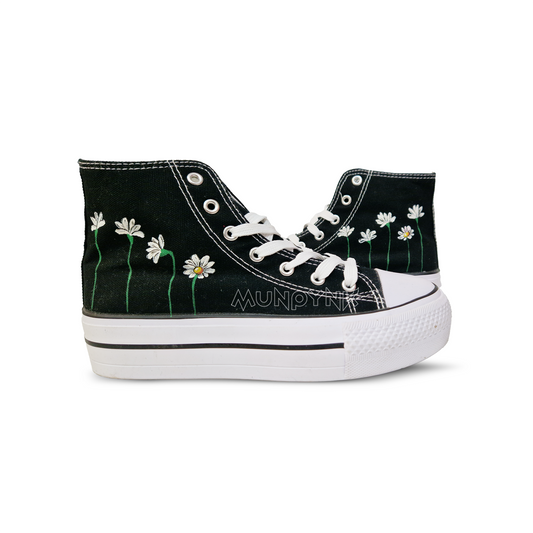 Zapatillas Pintadas Platform / Margaritas Minimal Black