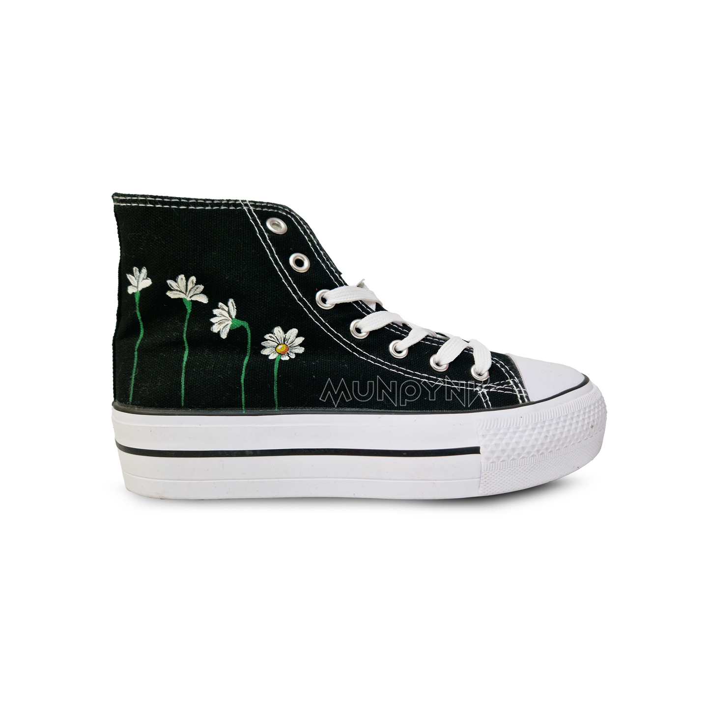 Zapatillas Pintadas Platform / Margaritas Minimal Black