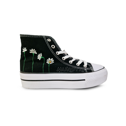 Zapatillas Pintadas Platform / Margaritas Minimal Black