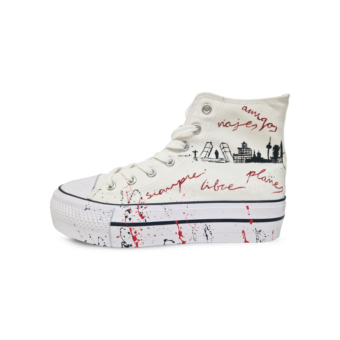 Zapatillas Pintadas Platform / Madrid Skyline