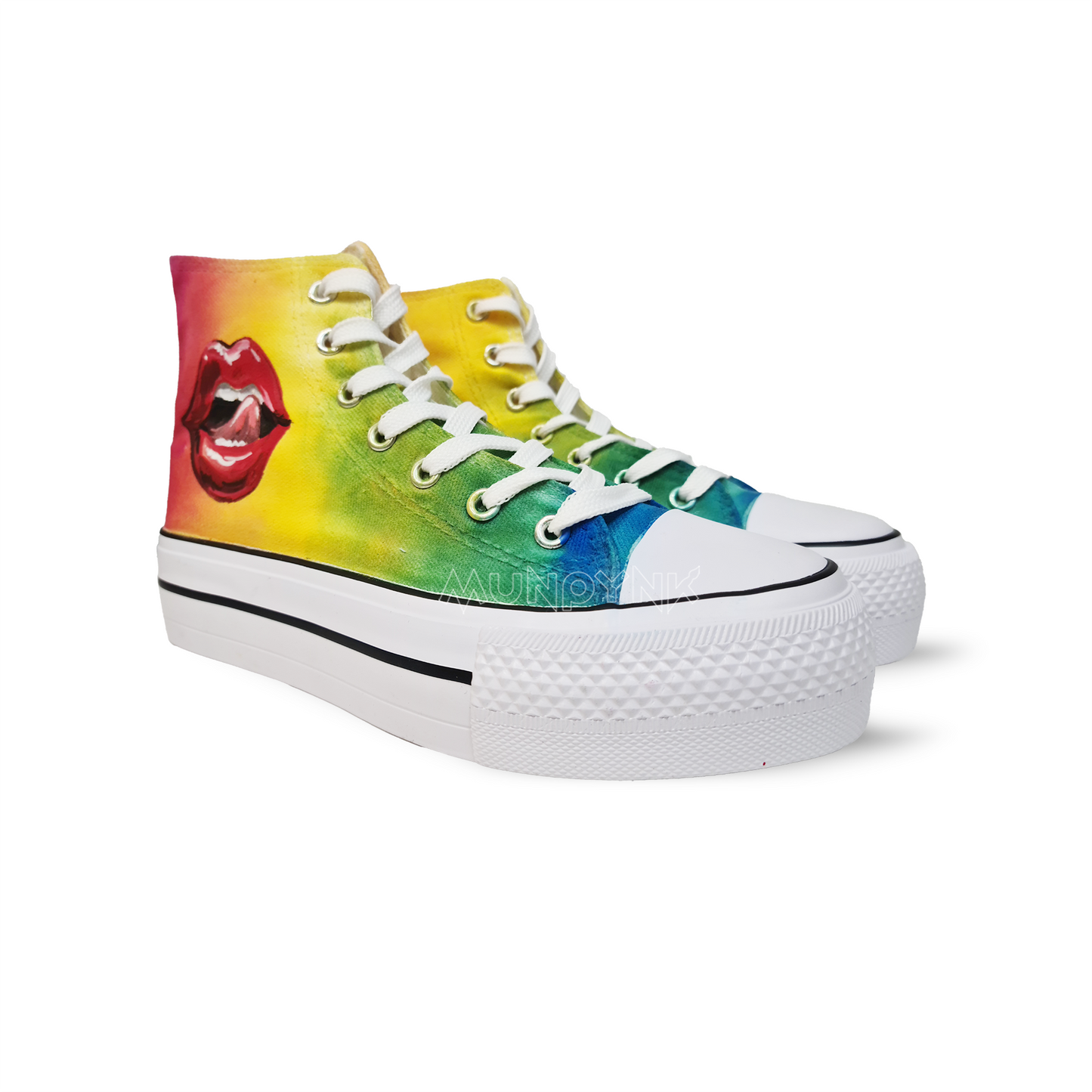 Zapatillas Pintadas Platform / Sexy + lips / Arcoíris