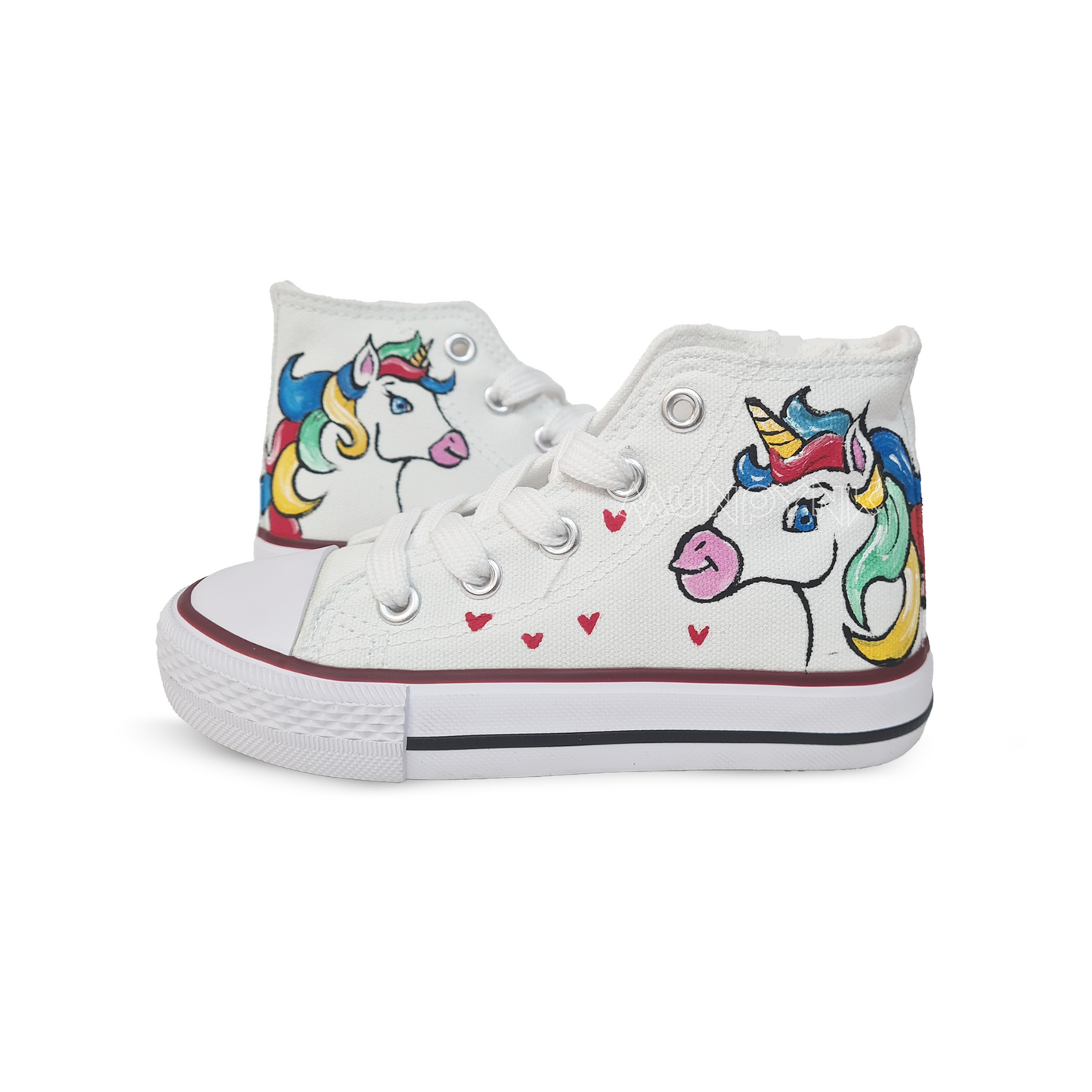 Zapatillas Pintadas Munpynk / Unicornio Corazones