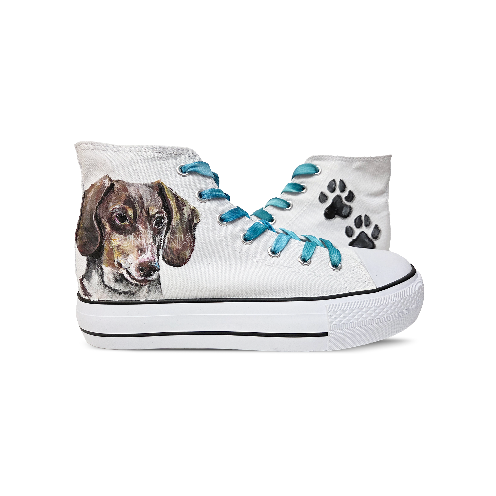 zapatillas-pintadas-platform-mascota-retrato-perro-salsicha