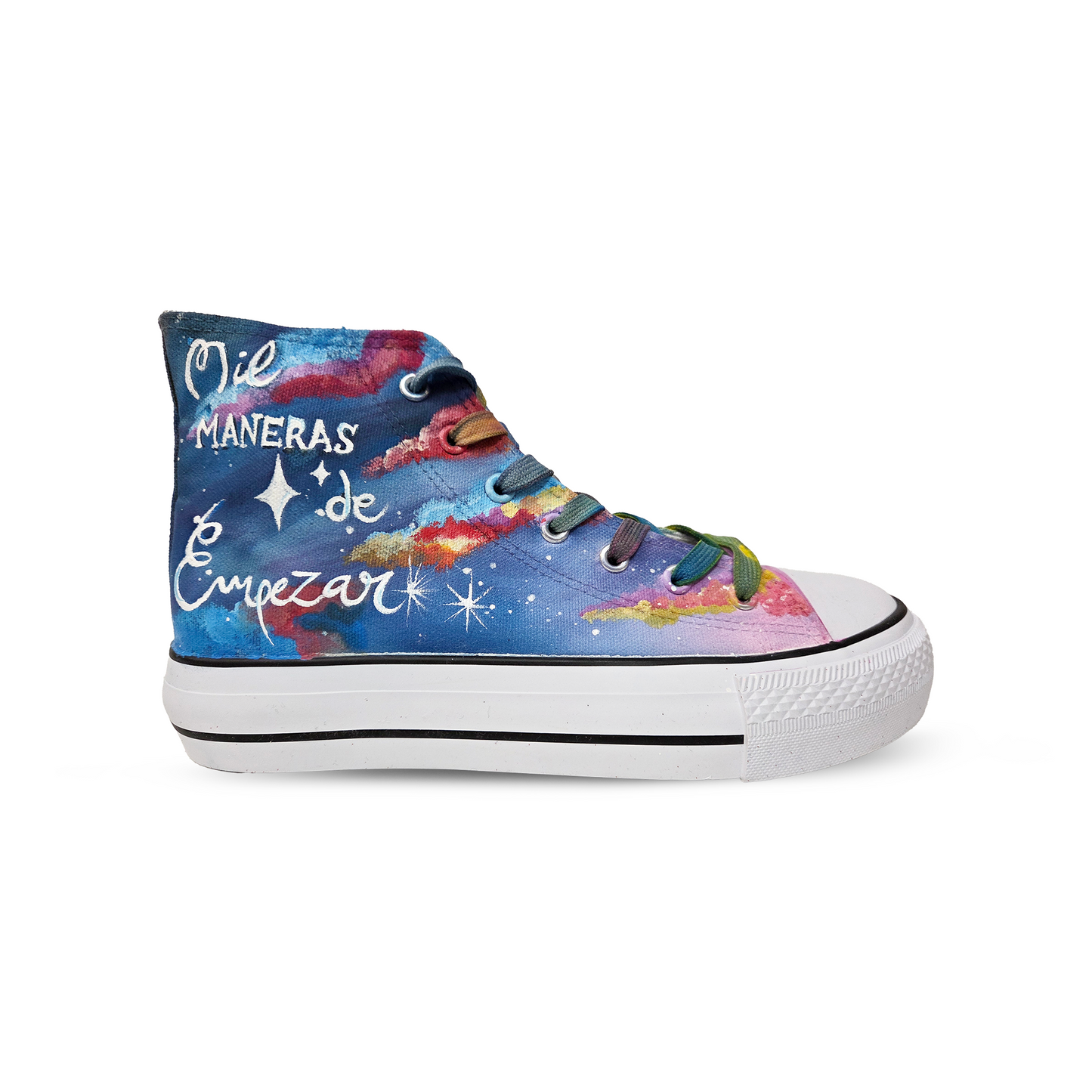 Zapatillas Pintadas a Mano Platform / Colourful Sky