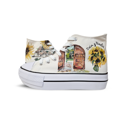 Zapatillas Pintada Platform / Boda + Girasoles