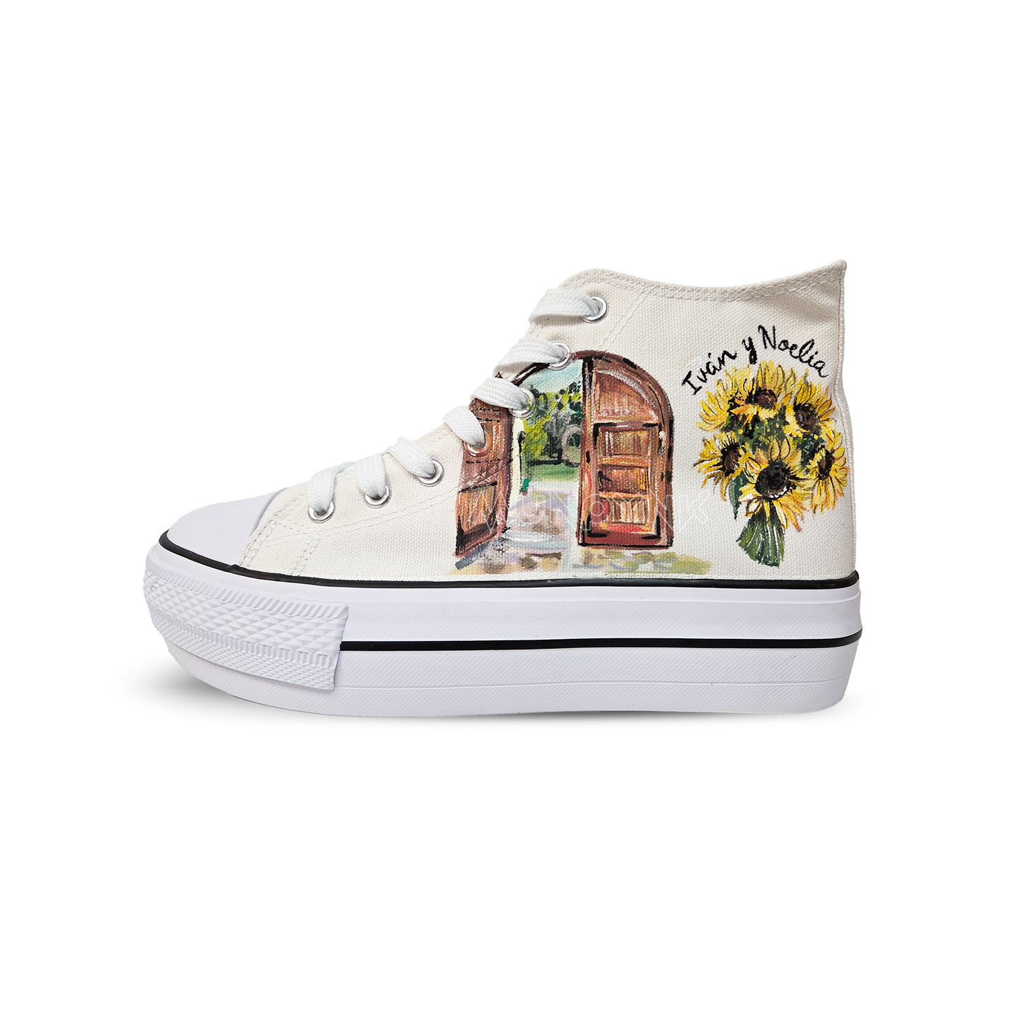Zapatillas Pintada Platform / Boda + Girasoles