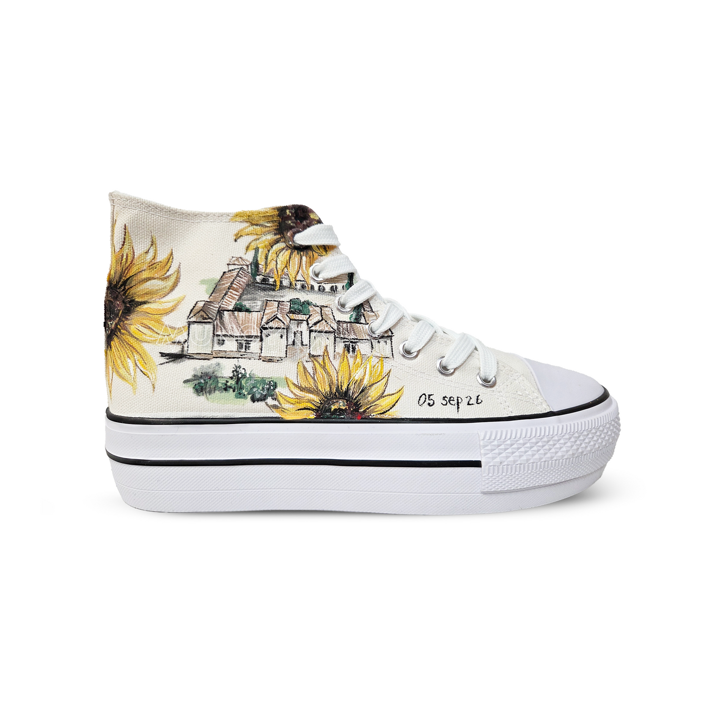 Zapatillas Pintada Platform / Boda + Girasoles