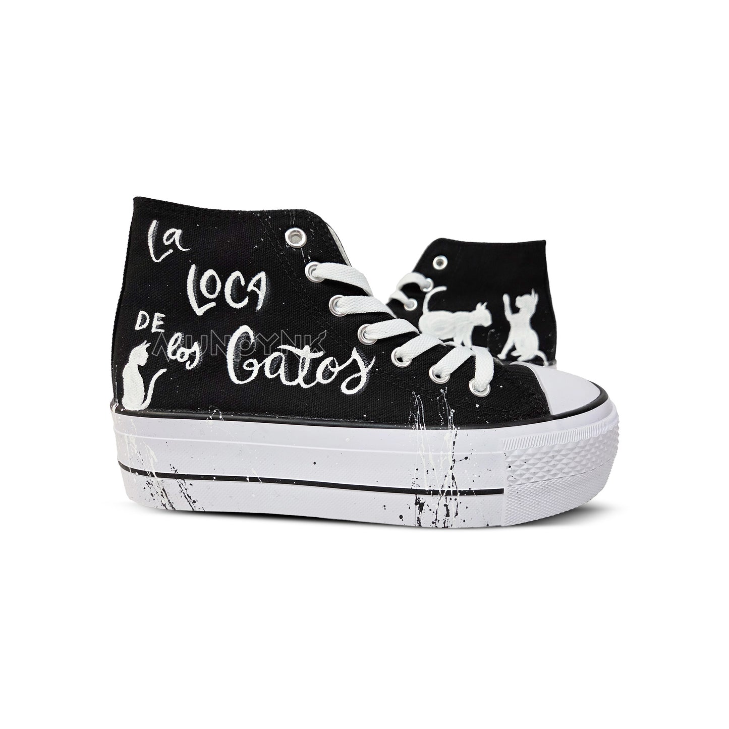 Zapatillas Pintadas Black Platform  / La Loca de Los Gatos