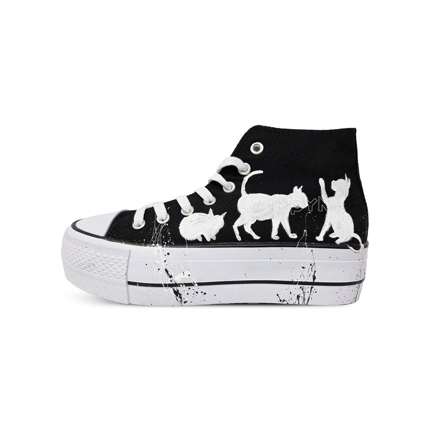 Zapatillas Pintadas Black Platform  / La Loca de Los Gatos