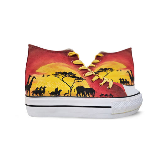Zapatillas Pintadas a Mano Platform  / Sunset Savana