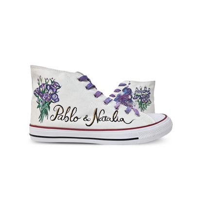 Zapatillas Pintada / Ramo Morado + Nombres