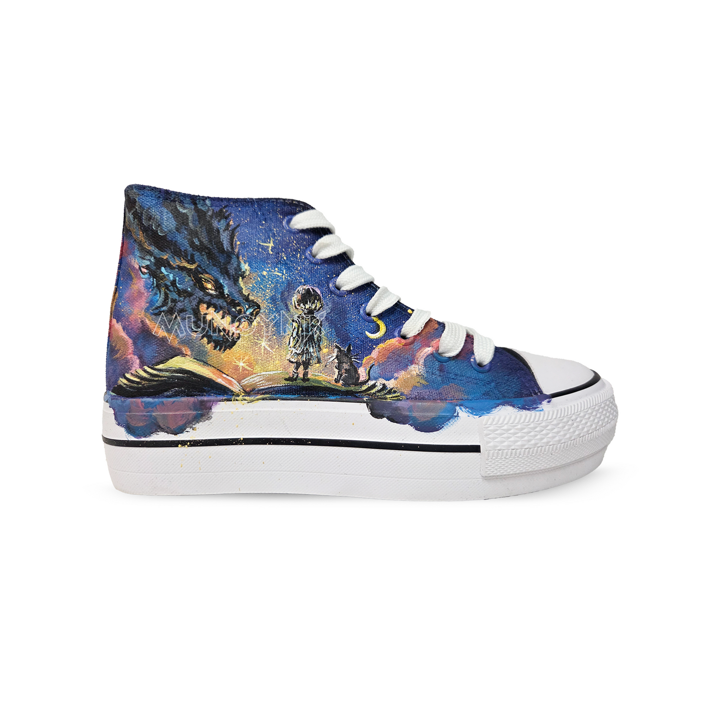 Zapatillas Pintadas a Mano Platform  / The Girl and the Dragon