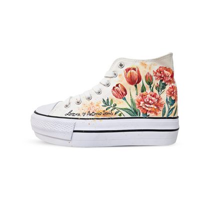 Zapatillas Pintada Platform / Castillo con Flores