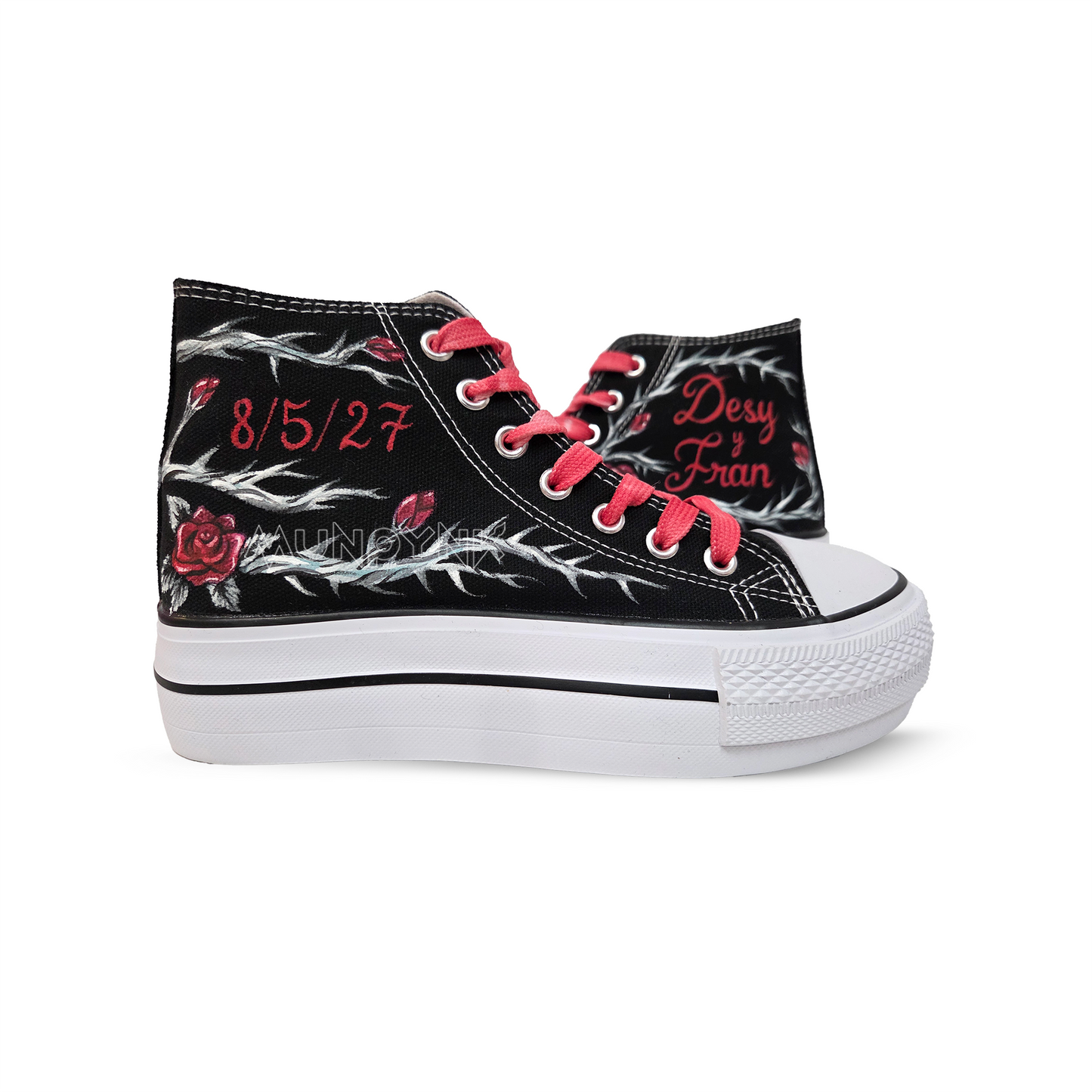 Zapatillas Pintada Platform / Rosas y Espinas BLACK