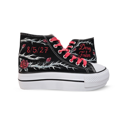 Zapatillas Pintada Platform / Rosas y Espinas BLACK