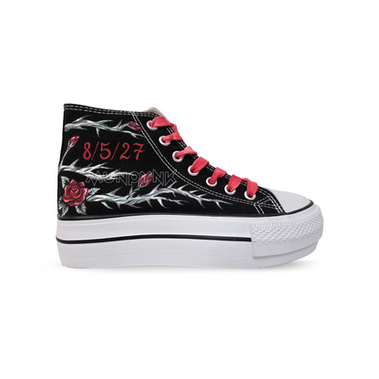 Zapatillas Pintada Platform / Rosas y Espinas BLACK