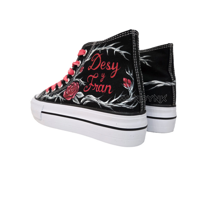 Zapatillas Pintada Platform / Rosas y Espinas BLACK