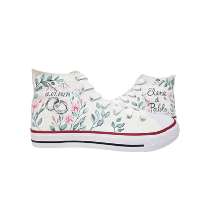 Zapatillas Pintada  / Anillos + Flores