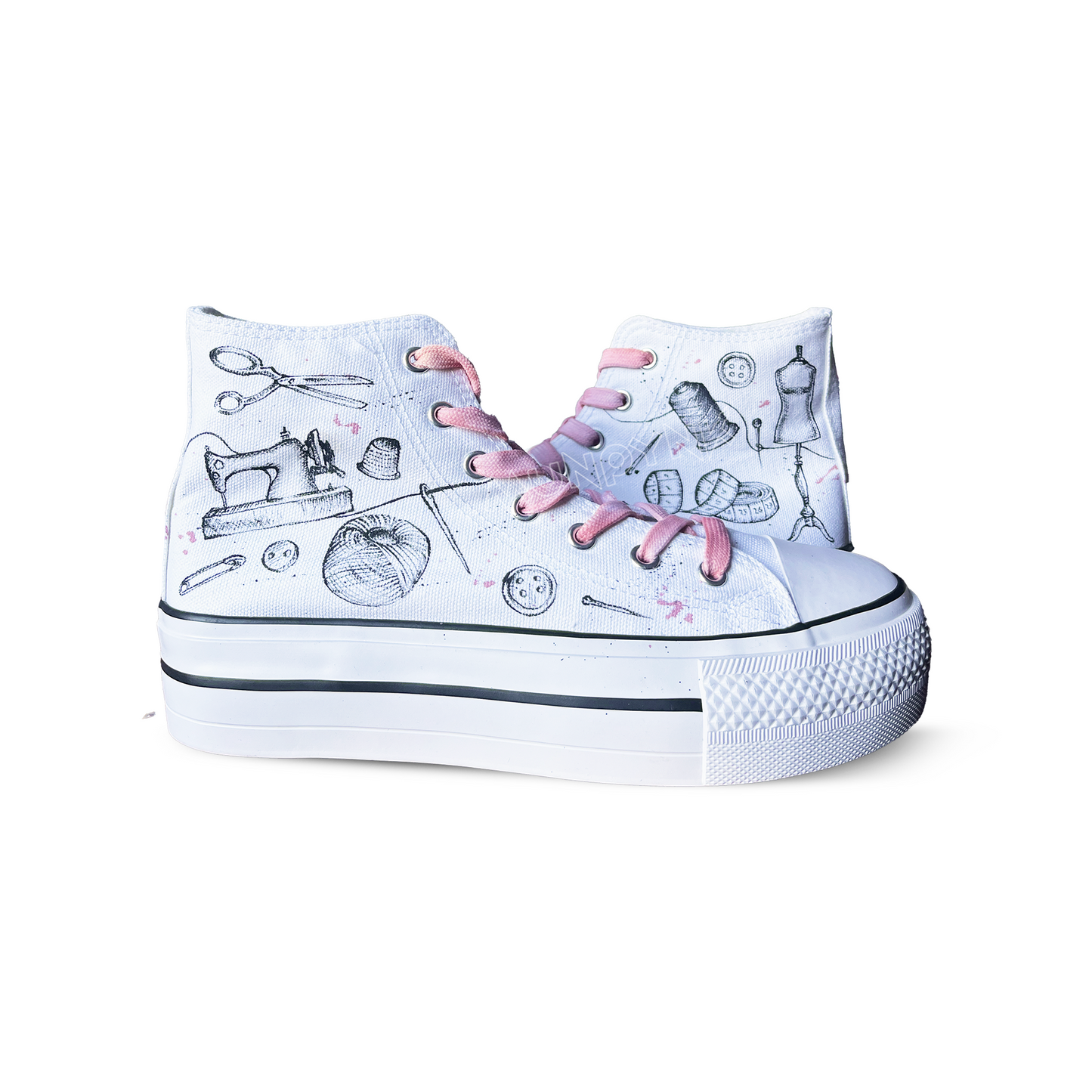 Zapatillas Pintadas Platform / Sewing design