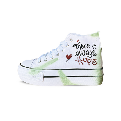 Zapatillas Pintadas Platform / BANKSY Girl