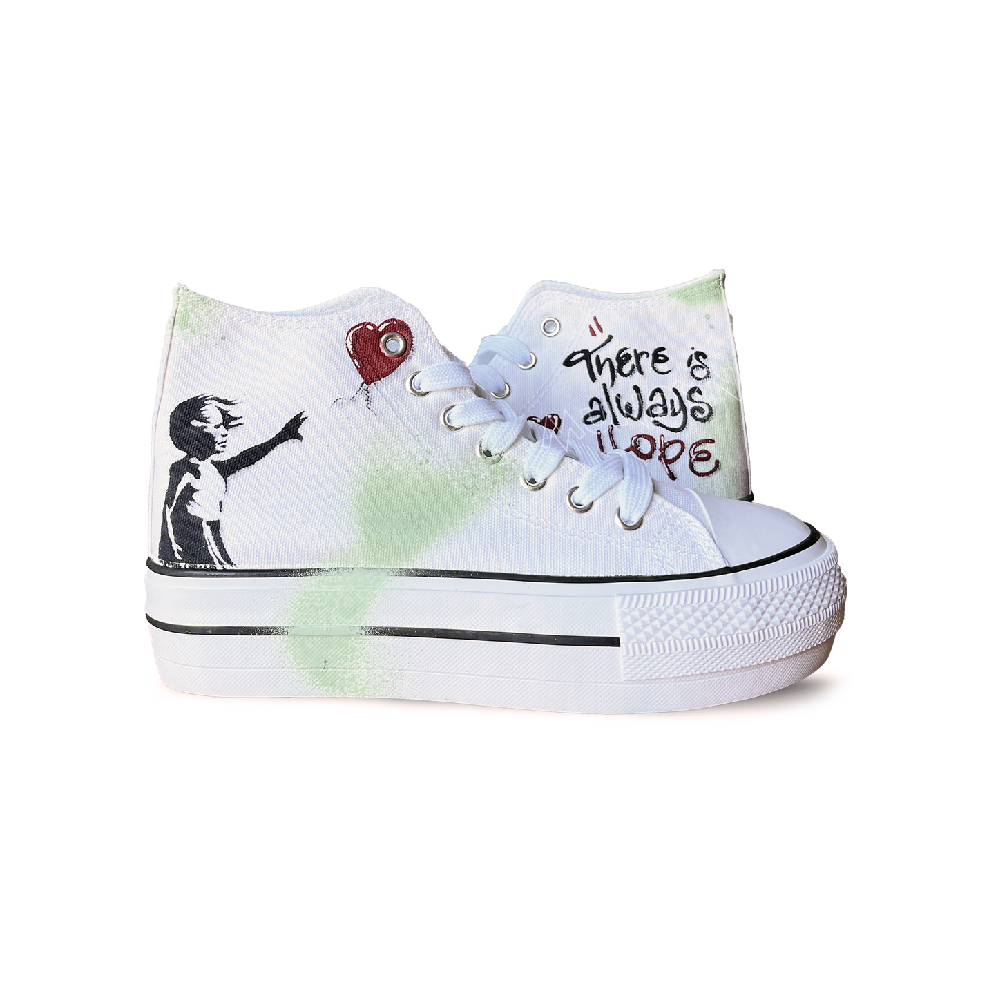 Zapatillas Pintadas Platform / BANKSY Girl