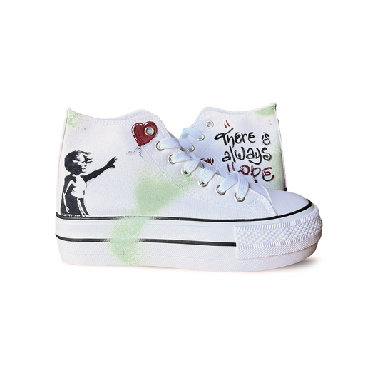 Zapatillas Pintadas Platform / BANKSY Girl