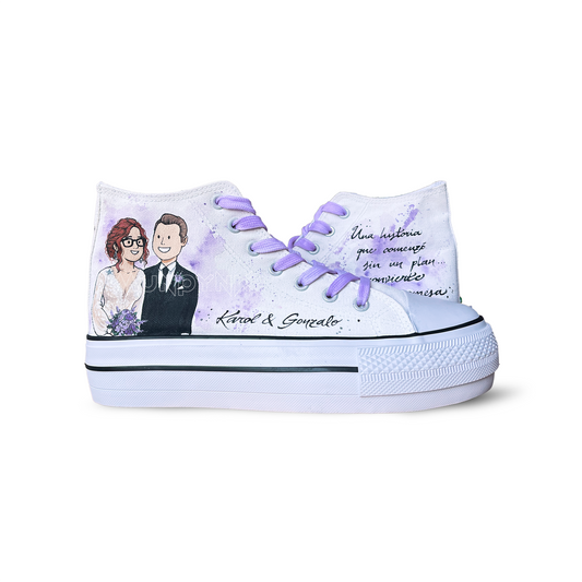 Zapatillas Pintada Platform  / Novios Cartoon
