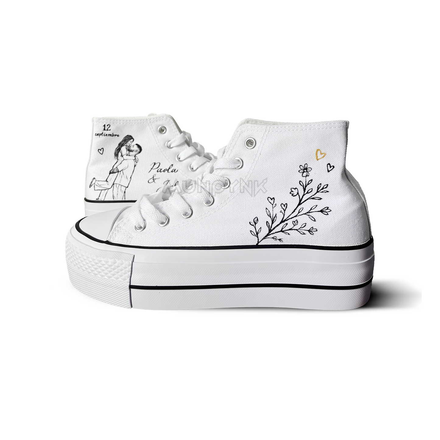 Zapatillas Pintada Platform  / Minimal Couple + Florecitas