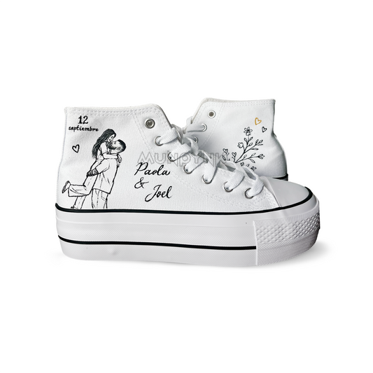 Zapatillas Pintada Platform  / Minimal Couple + Florecitas