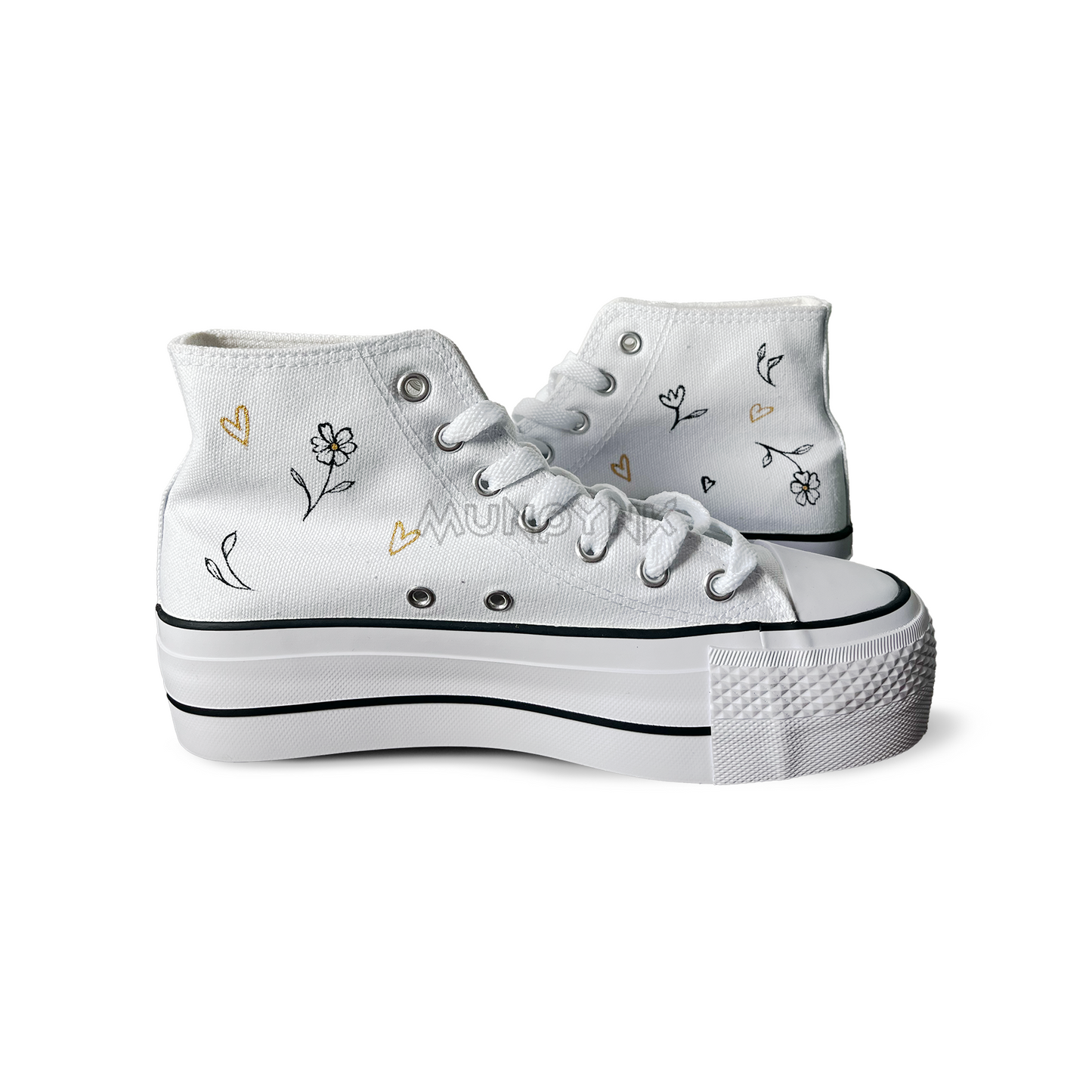 Zapatillas Pintada Platform  / Minimal Couple + Florecitas