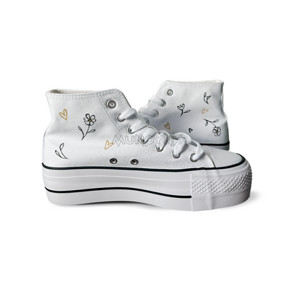 Zapatillas Pintada Platform  / Minimal Couple + Florecitas