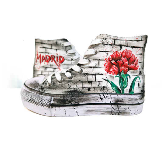 Zapatillas Pintadas Platform / Madrid y Claveles