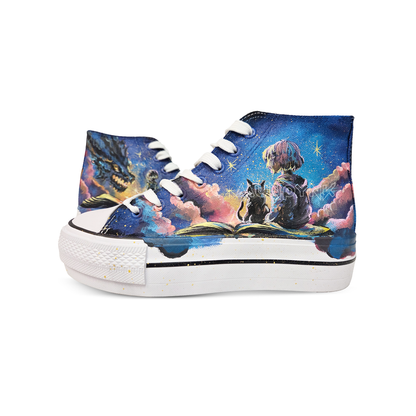 Zapatillas Pintadas a Mano Platform  / The Girl and the Dragon