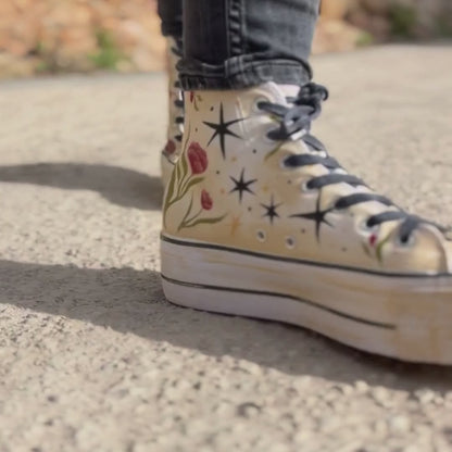 Zapatillas Pintadas Platform / Luna & Cuore Sacro